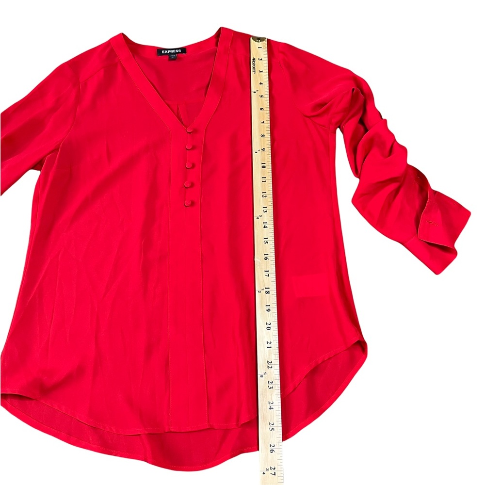 Express Split Neck Roll Sleeve Blouse - image 6